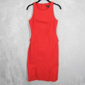 Banana Republic Red Sleeveless Peplum Sheath Dress Size 2 Career